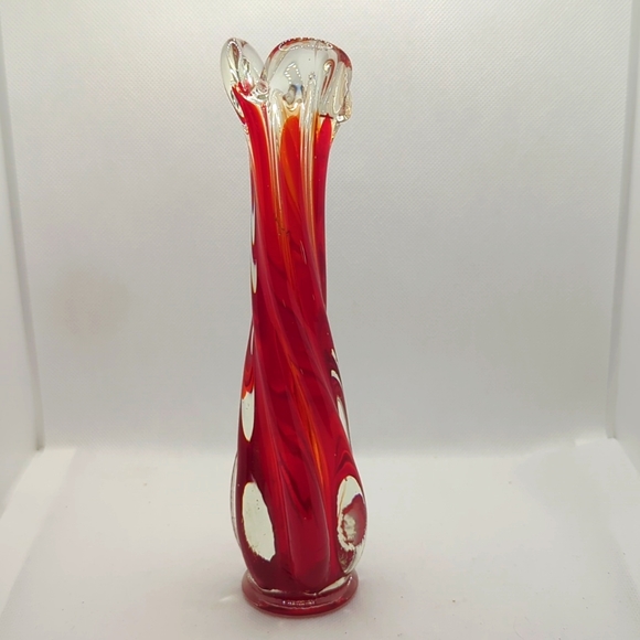 Vintage Art Glass Swing Bud Vase 1970's - Picture 5 of 6